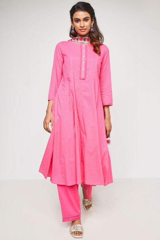 Hot Pink Dobby Flared Suit, Hot Pink, image 3